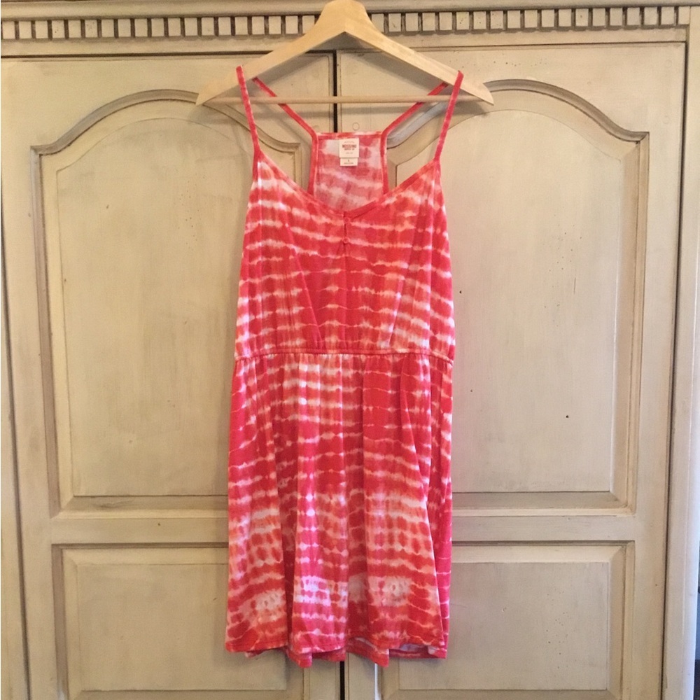 Mossimo Supply Pink Tie-Dye Spaghetti Strap Dress Size Large